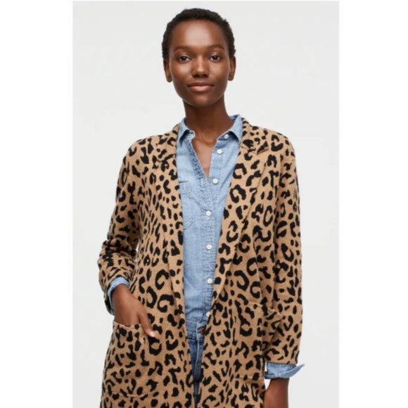 J. Crew Sophie Leopard Print Sweater Blazer - Picture 6 of 12